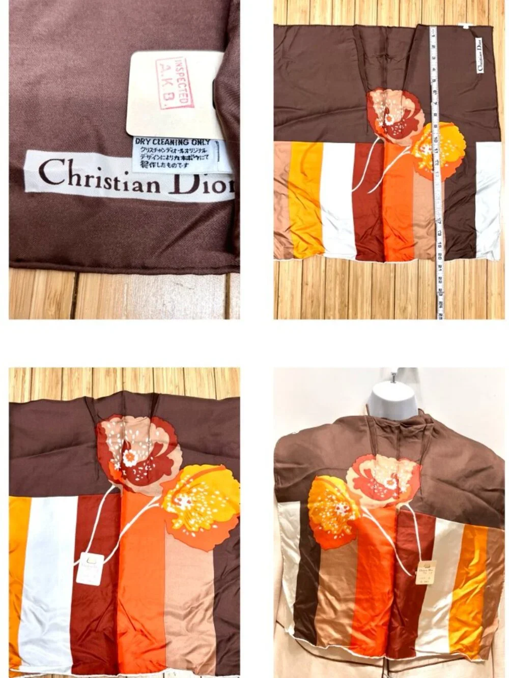 New-Christian Dior silk Satin Neck-kerchief 21
